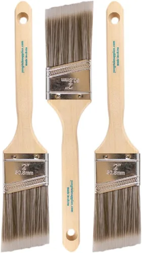 Pro Grade Juego de pinceles de pintura, paquete de 3, pinceles angulares de 2 pulgadas para todas las pinturas y manchas de látex, óleo, mejoras