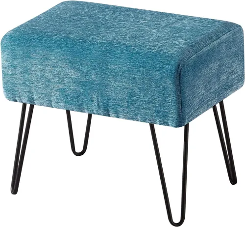 Miniatura 13 de Home Soft Things Otomana de felpilla jacquard, 19 x 13 x 17 pulgadas de alto, color marrón claro Arusha, banco otomano mullido para sala de estar