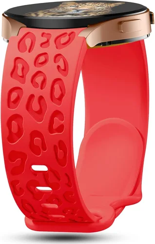 Miniatura 7 de Bandas grabadas sin huecos con diseño de leopardo compatibles con Samsung Galaxy Watch 6/5/4 Band 40mm 44mm, Watch 6 47mm 43mm, 5 Pro 45mm, Watch 4