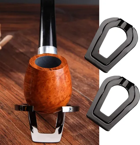Miniatura 7 de Soporte para pipa de fumar tabaco, acero inoxidable, portátil, plegable, color negro, paquete de 2