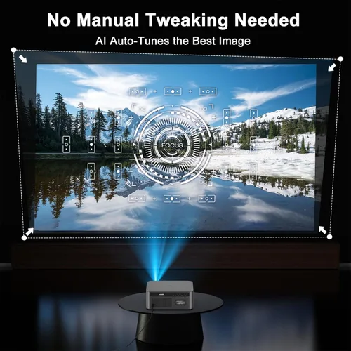 Miniatura 5 de HAPPRUN Proyector para exteriores de 2500 lúmenes ANSI con aplicaciones de transmisión integradas, resolución de decodificación 4K, audio Dolby