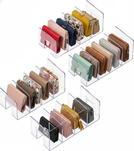 Miniatura 7 de YAGELI Organizador de archivos de escritorio de acrílico transparente, organizador de bolsos, divisor de embrague, carpeta de malla, suministros