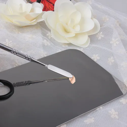 Miniatura 2 de Paleta de maquillaje cosmético profesional profesional de acero inoxidable para mujer, sombra de ojos, paleta de maquillaje con espátula