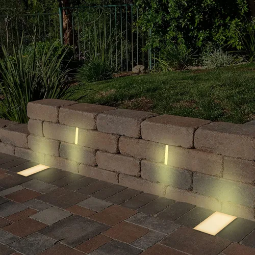 Miniatura 4 de LUMENGY Luz para Adoquines Delgada 0.5 x 4 pulgadas, iluminación de ladrillo de acero sin deslumbramiento para adoquines, paredes, entradas de 2700K