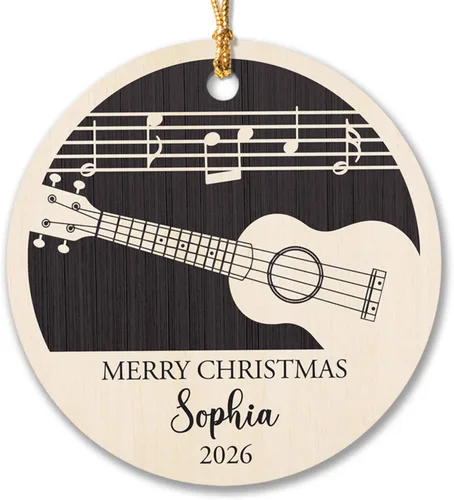 Miniatura 8 de Adorno de Navidad de instrumento musical de acordeón, nombre personalizado y adorno de año para acordeonista, regalo de profesor de música