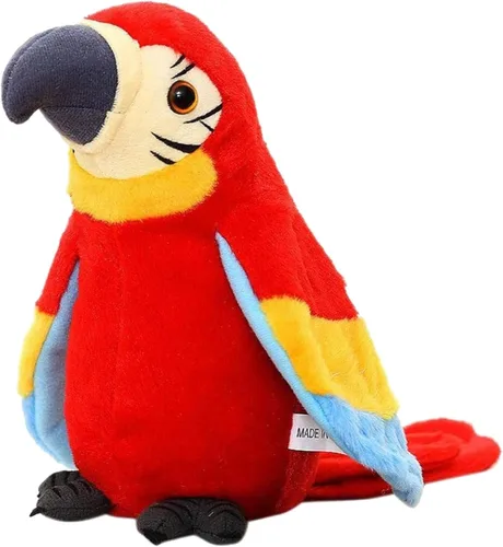 Miniatura 6 de Loro parlante de guacamayo repite lo que dices, juguete de peluche de disco electrónico, animado pájaro agitado, alas que hablan, loro