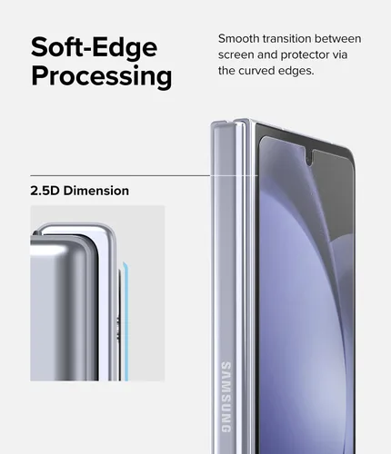 Miniatura 7 de Ringke Protector de pantalla de vidrio templado compatible con Samsung Galaxy Z Fold 5 para pantalla exterior, protector de pantalla de vidrio
