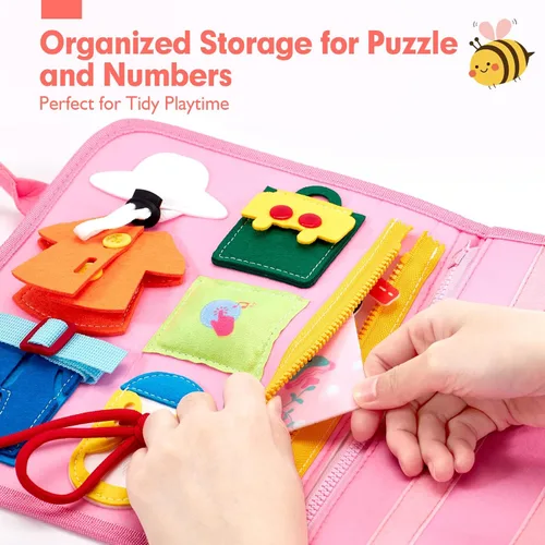 Miniatura 6 de hahaland Tabla de Actividades para Niños Pequeños y Niñas, Juguetes Montessori para Mayores de 3 Años, Actividades Educativas de Aprendizaje