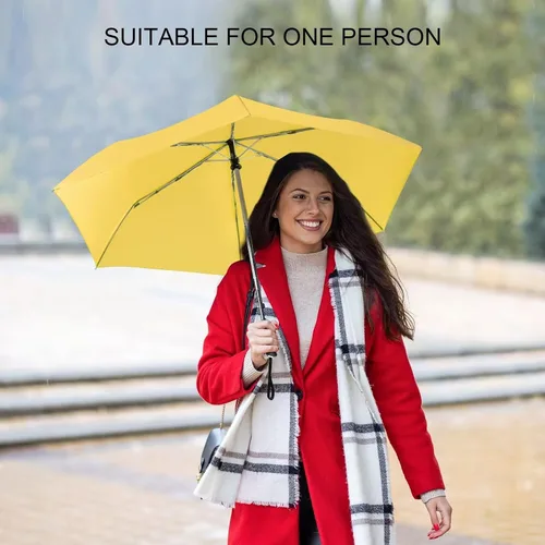 Miniatura 130 de LEAGERA Paraguas de viaje compacto para bolso, mango plano, impermeable para lluvia ligera