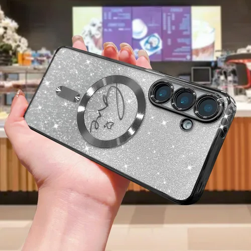 Miniatura 218 de ZONRW - Funda para Samsung Galaxy S22 Ultra magnética, para mujeres y niñas, cubierta trasera suave, lujosa, con corazón de amor, bling, degradado