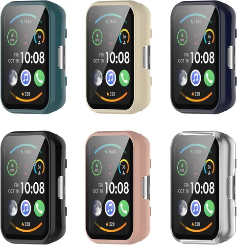 Miniatura 8 de Funda protectora de pantalla para Huawei Watch Fit/Fit New/Fit Special Edition Smart Watch PC+Protector de pantalla de vidrio templado para Huawei 3