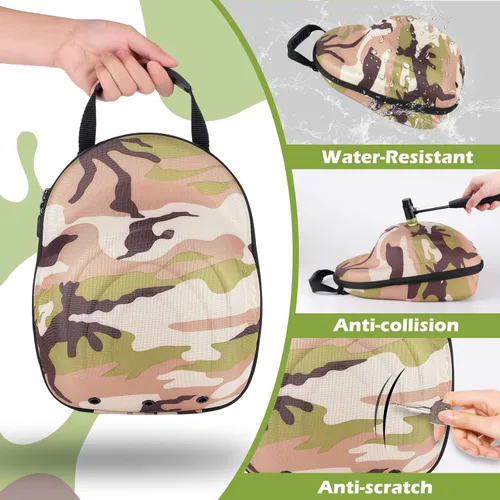 Miniatura 3 de Glamgen Funda rígida de viaje para gorras, funda para gorras de béisbol, bolsa de almacenamiento para 6 sombreros, organizador de sombreros con Caso