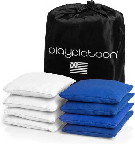 Miniatura 15 de Play Platoon Bolsas de Cornhole Resistentes a la Intemperie - Juego de 8 Bolsas de Frijoles Reglamentarias para Lanzar - Tamaño y Peso Profesional