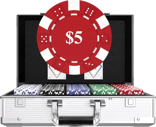 Miniatura 12 de HEITOK Juego de fichas de póquer con denominaciones, 300 piezas de 11.5g con números, fichas de casino con 2 barajas, 5 dados y estuche compacto