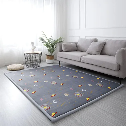 Miniatura 6 de Loartee Alfombra de Área de Terciopelo Coral – Tapete de Juego para Bebé de Espuma Viscoelástica de 1 pulgada de grosor, alfombra lavable para niños