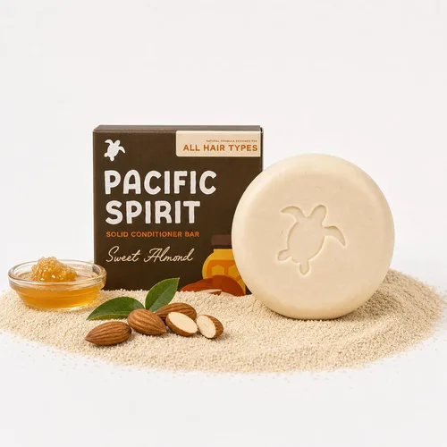 Barra de acondicionador sólido de almendras dulces para todo tipo de cabello, aceite de almendras y miel, suaviza y desenreda, 2.12 onzas