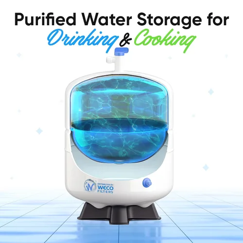 Miniatura 3 de Tanque de almacenamiento de agua a presión - Tanque de agua de ósmosis inversa con conexiones de acero inoxidable y válvula de bola - Sistema