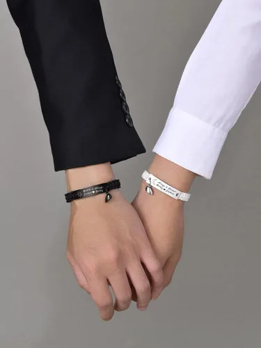 Miniatura 4 de MEALGUET Pulsera personalizada para él pulsera trenzada hecha a mano con nombre grabado, regalo para novio, marido, papá, regalo personalizado