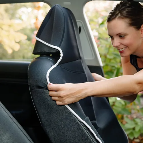 Miniatura 4 de Gorla Gear - Paquete de 2 fundas de asiento de automóvil, de neopreno, antideslizantes, de alta calidad, ajuste universal, impermeable, resistente a