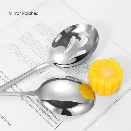 Miniatura 4 de Utensilios de servir de acero inoxidable, juego de 8 piezas con cucharas de servir, tenedor de servir, cucharón de sopa, servidor de lasaña
