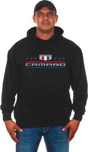 Miniatura 2 de JH DESIGN GROUP Chevy Camaro - Sudadera con capucha para hombre con bandera estadounidense de 2 caras