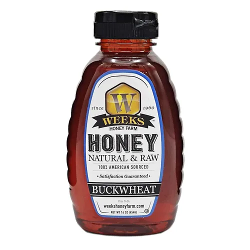 Miniatura 7 de Pure Raw Unfiltered Buckwheat Honey, 32 oz - Premium Dark American Buckwheat Honey by Weeks Honey Farm Bold Molasses Flavor