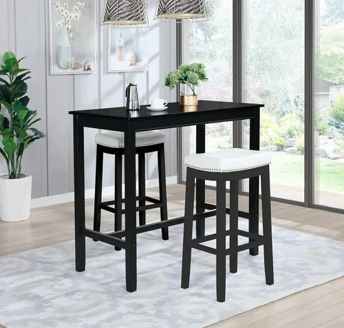 Miniatura 2 de Linon Claridge - Mesa de bar negra de 36 pulgadas de altura