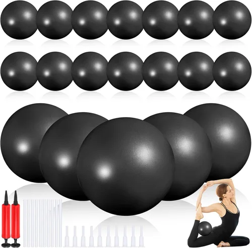 Miniatura 9 de Sotiff 20 pelotas pequeñas de ejercicio de pilates de 9 pulgadas, mini pelotas de barra de yoga para estabilidad, fitness, terapia física