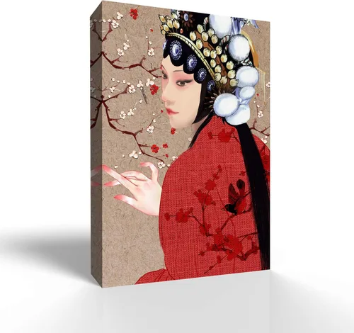 Miniatura 29 de wall26 Lienzo decorativo para pared, cuadros de personajes de ópera china, decoración de pared para el hogar, dormitorio, sala de estar, pinturas