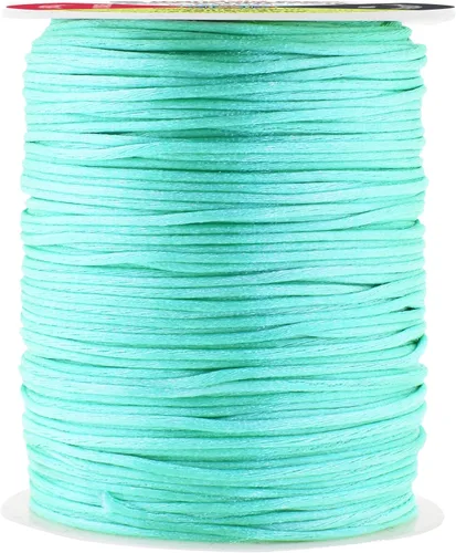 Miniatura 149 de Mandala Crafts Cordón de Satén de Nailon 2mm Cordón Rattail Champagne - 100 Yardas Cordón de Nailon Chino para Nudos Cordón de Seda Cola de Rata