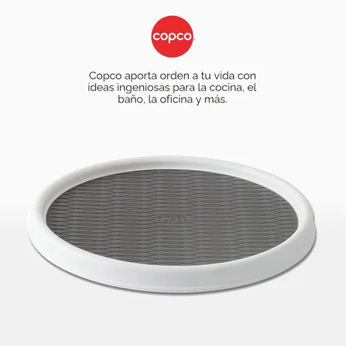 Miniatura 7 de Copco 5234754 Plato Giratorio Lazy Susan Antideslizante para Despensa, 12 Pulgadas, Blanco/Aguamarina