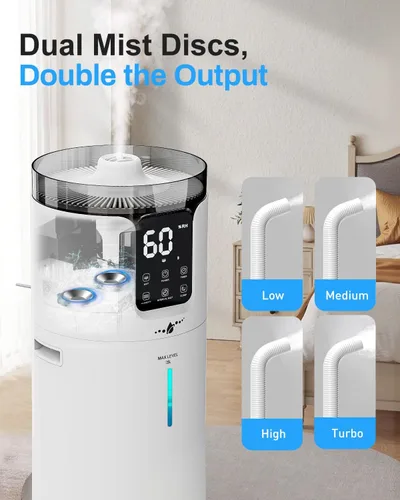 Miniatura 9 de Lacidoll Humidificador inteligente de 16 litros para habitación grande, humidificador para toda la casa para el hogar, 1500 pies cuadrados