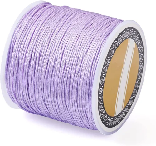 Miniatura 30 de Cheris - Cuerda de nailon para abalorios de nailon de 0.031 in, color azul, hilo de macramé, para hacer joyas, suministros de envoltura Kumihimo