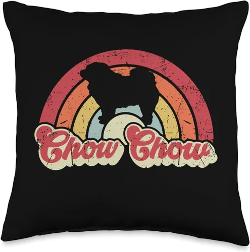 Funny Chow Chow Dog Owner Gift Chow - Almohada vintage para hombre y mujer, 16 x 16, multicolor