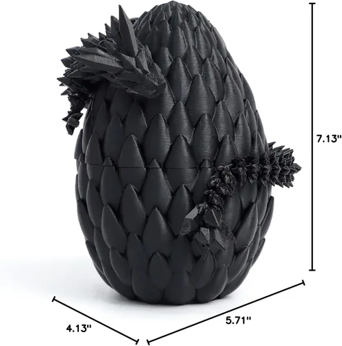 Miniatura 8 de Huevo de dragón 3D – Huevo de Pascua con dragón flexible en el interior, gran regalo impreso en 3D, decoración de figuras, juguete de escritorio