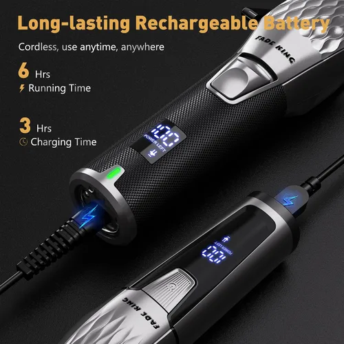 Miniatura 5 de FADEKING® Cortadora de pelo inalámbrica y recortadora de barba para hombres, kit de peluquería profesional para cortar el cabello y peinar la barba
