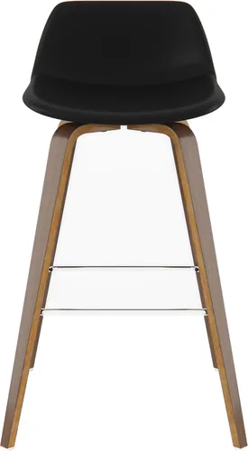 Miniatura 4 de SIMPLIHOME Randolph Taburetes de mostrador (juego de 2) taburetes de bar tapizados de madera curvada de 28 pulgadas de altura del asiento en tela
