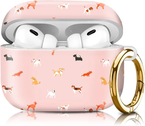 Miniatura 8 de Funda compatible con AirPod Pro de 2ª/1ª generación, ligera y duradera, resistente con llavero, diseño elegante funda para AirPod para mujer