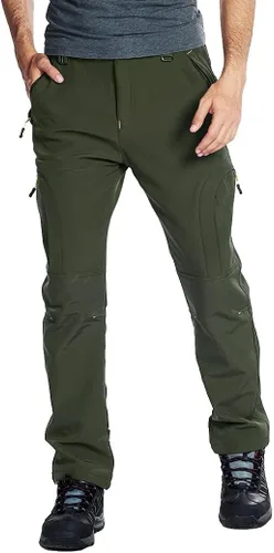 Miniatura 2 de MANSDOUR Pantalones de nieve para hombre, para esquí, invierno, con forro polar, repelente al agua, pantalones de snowboard