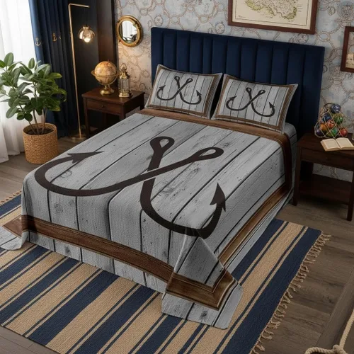 Miniatura 15 de Castle Fairy Shark Kids Bedspread Twin Size,3D Shark Bule Underwater World Coverlet Set,Boys Girls Bedroom Decor,Marine Life Quilted Coverlet,Ocean