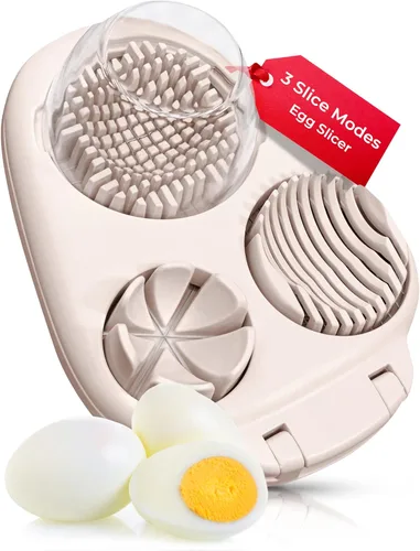 Miniatura 11 de CraftyCrocodile Cortador de Huevos para Huevos Duros - 3 Modos de Corte, Cortador de Huevos, Picador de Acero Inoxidable Resistente - Herramienta