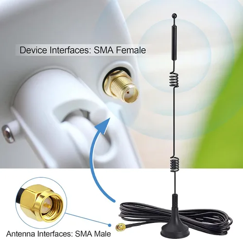 Miniatura 4 de Bingfu Dual Band WiFi 2.4GHz 5GHz 5.8GHz 9dBi Base magnética SMA Antena macho para cámara de seguridad inalámbrica Vedio Grabadora de vigilancia