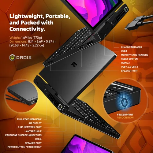 Miniatura 3 de GPD Bolsillo 4: Mini portátil con CPU AMD Ryzen 7 8840U, GPU Radeon 780M, RAM LPDDR5X de 16 GB, SSD PCIe Gen4 de 1 TB, pantalla de 8.8 pulgadas 2.5K