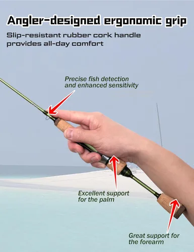 Miniatura 6 de LITTMA Wild Streams Ultralight Spinning&Casting Trout Rod, 2-Piece Fishing Rod for Crappie, Panfish & Micro Fishing, Green Carbon Fiber Blank with