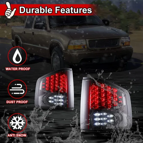 Miniatura 3 de Nixon Offroad Luces traseras para Chevrolet Chevy S10 1994-2004 / GMC Snoma 1994-2004 / Isuzu Hombre 1996-2000 Lámparas traseras LED de repuesto