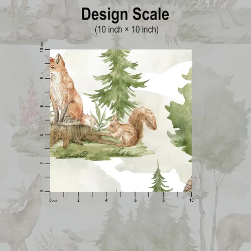 Miniatura 7 de Blooming Wall DPY25-5 - Papel tapiz autoadhesivo removible con diseño de animales en bosques verdes