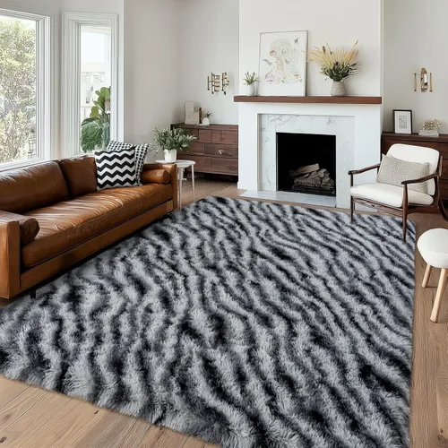 Miniatura 39 de Alfombra pequeña rosa para dormitorio, alfombras de área esponjosas peludas de 2x3 pies para habitación de niñas y niños, alfombra suave