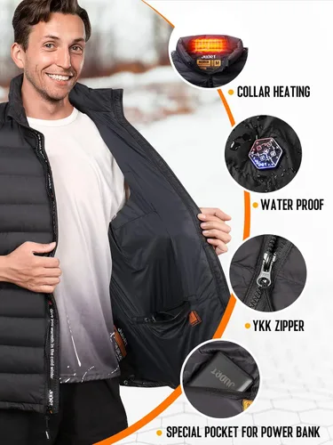 Miniatura 4 de Men's Heated Vest with Battery Pack, Lightweight Down Rechargeable Electric Heated Apparel with 9 Heating Panels