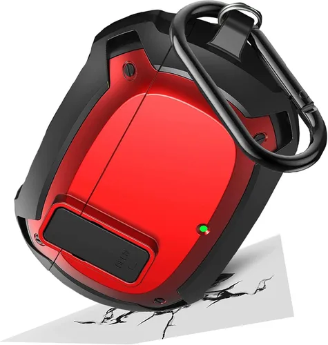 Miniatura 9 de Miimall Funda compatible con Beats Studio Buds, bloqueo seguro, llavero antipérdida, LED frontal visible, funda resistente militar de cuerpo Negro