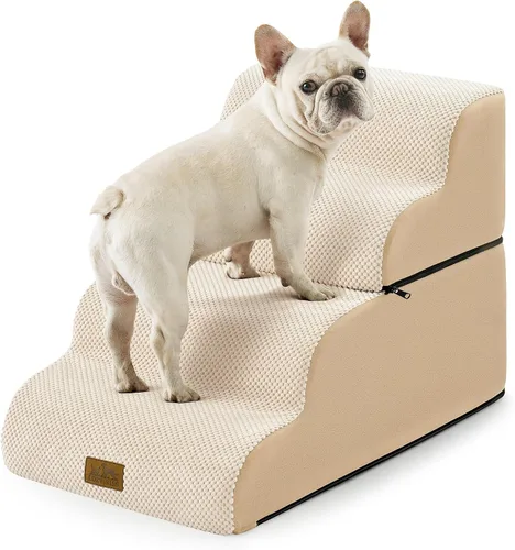 Miniatura 8 de COZY KISS Escaleras anchas para perros pequeños de 15.7 pulgadas de alto, escalón para mascotas para cachorros, gatos mayores, rampa curva